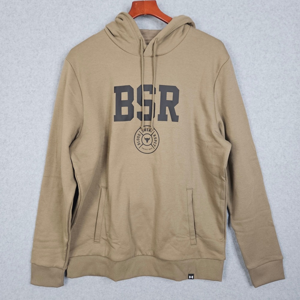 Under Armour Project Rock BSR Hoodie Men's Large Green Sweatshirt‎ Loose Fit